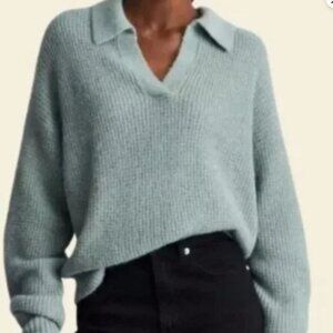 Everlane alpaca waffle knit polo sweater